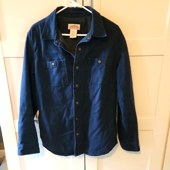 L.L.Bean Katahdin Iron Works  Men's Deep Blue Shirt Jacket Cotton Sz M - Picture 1 of 4